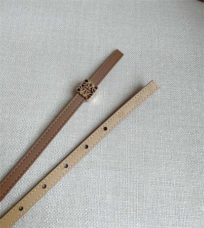 L0ew* belt in calfskin 10mm gold hardware brown
