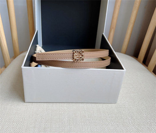 L0ew* belt in calfskin 10mm gold hardware brown