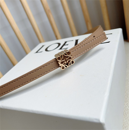 L0ew* belt in calfskin 10mm gold hardware brown