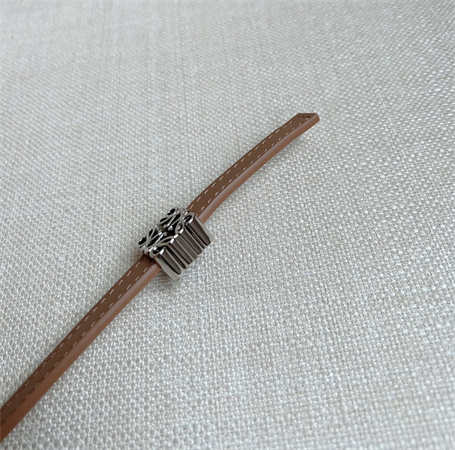 L0ew* belt in calfskin 10mm silver hardware brown