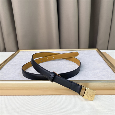 L0ew* belt in calfskin 20mm gold hardware black/brown