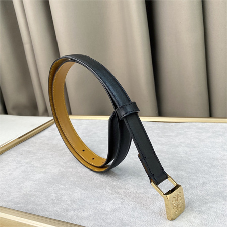 L0ew* belt in calfskin 20mm gold hardware black/brown