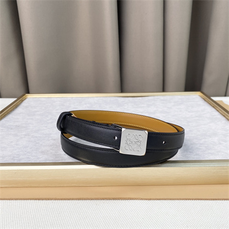 L0ew* belt in calfskin 20mm silver hardware black/brown