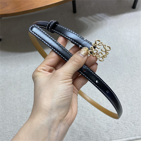 L0ew* belt in calfskin 15mm gold hardware black/brown