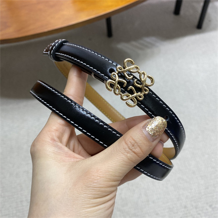 L0ew* belt in calfskin 15mm gold hardware black/brown