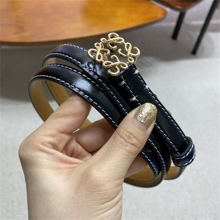 L0ew* belt in calfskin 15mm gold hardware black/brown