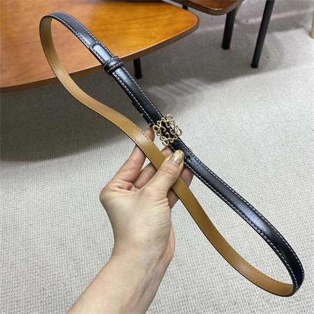 L0ew* belt in calfskin 15mm gold hardware black/brown