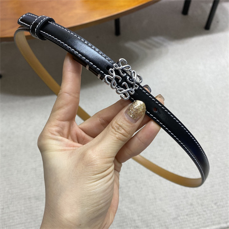 L0ew* belt in calfskin 15mm silver hardware black/brown