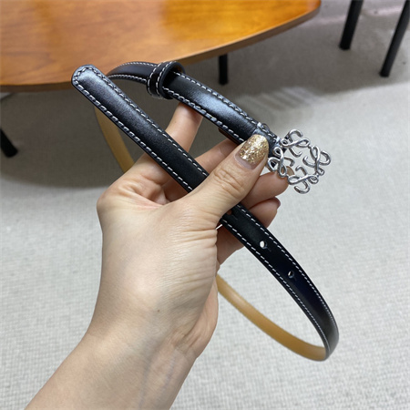 L0ew* belt in calfskin 15mm silver hardware black/brown