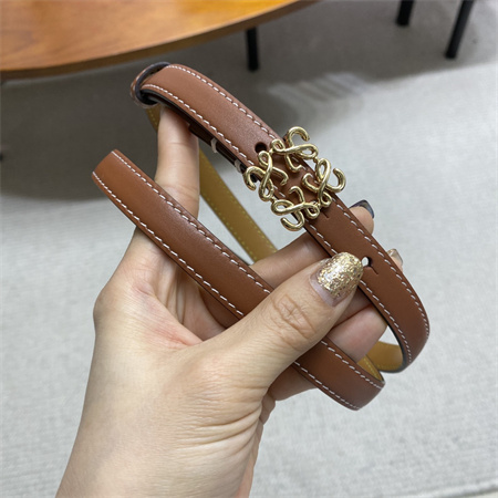 L0ew* belt in calfskin 15mm gold hardware brown