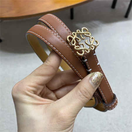 L0ew* belt in calfskin 15mm gold hardware brown