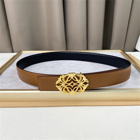 L0ew* belt in calfskin 30mm gold hardware black/brown