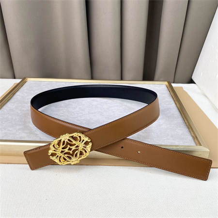 L0ew* belt in calfskin 30mm gold hardware black/brown