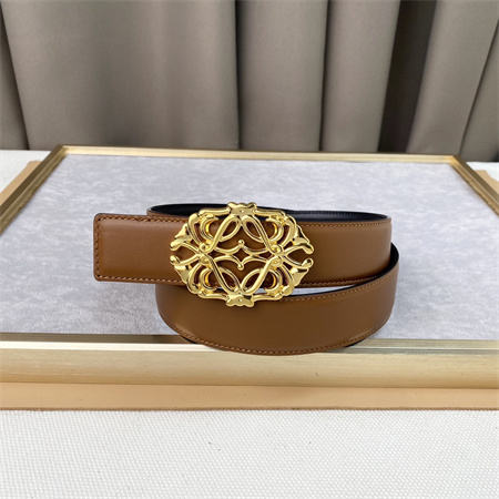 L0ew* belt in calfskin 30mm gold hardware black/brown