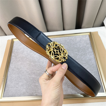 L0ew* belt in calfskin 30mm gold hardware black/brown