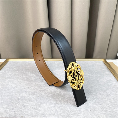 L0ew* belt in calfskin 30mm gold hardware black/brown