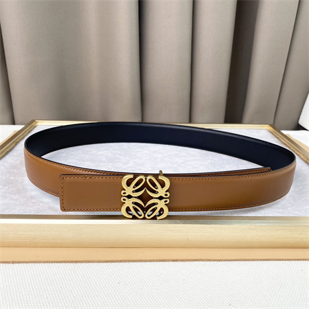 L0ew* belt in calfskin 30mm gold hardware brown/black