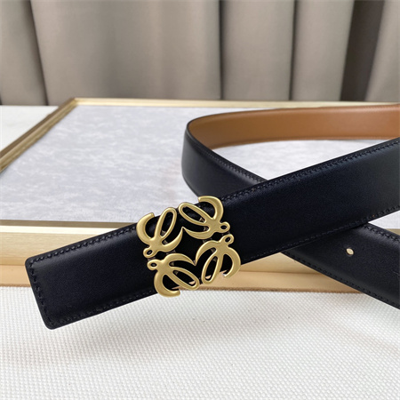 L0ew* belt in calfskin 30mm gold hardware brown/black