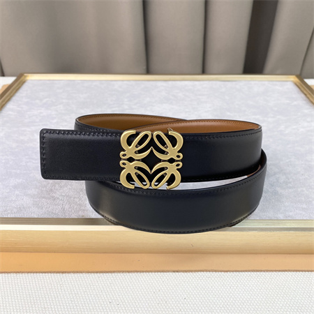 L0ew* belt in calfskin 30mm gold hardware brown/black