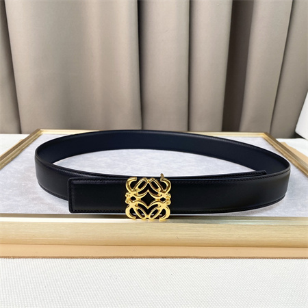 L0ew* belt in calfskin 30mm gold hardware black