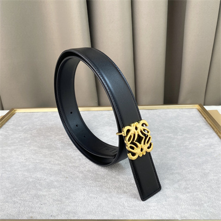 L0ew* belt in calfskin 30mm gold hardware black