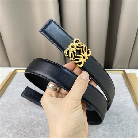 L0ew* belt in calfskin 30mm gold hardware black