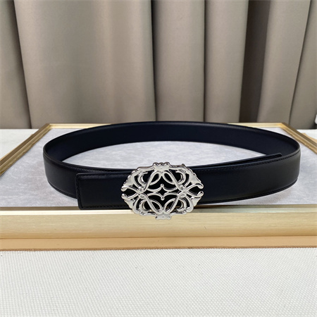 L0ew* belt in calfskin 30mm silver hardware black