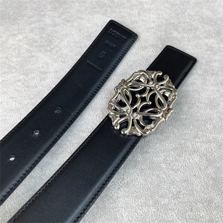 L0ew* belt in calfskin 30mm silver hardware black