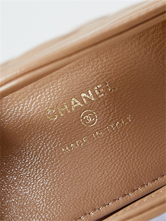 Cha.nel 31 Nano Chain Bag Lambskin Gold Tone Metal Brown AS3656