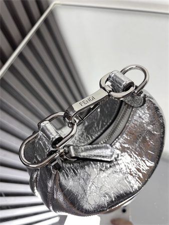 F**digraphy nano leather bag silver/silver