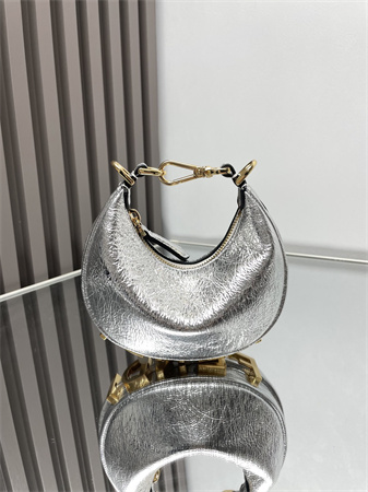 F**digraphy nano leather bag silver/gold