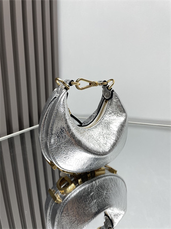 F**digraphy nano leather bag silver/gold
