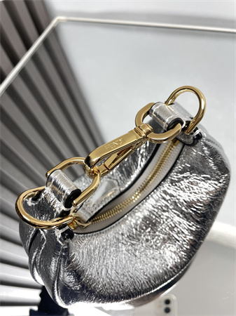 F**digraphy nano leather bag silver/gold