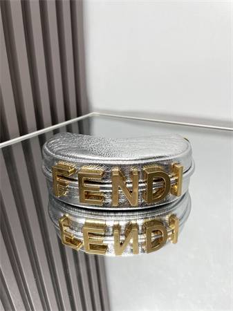 F**digraphy nano leather bag silver/gold