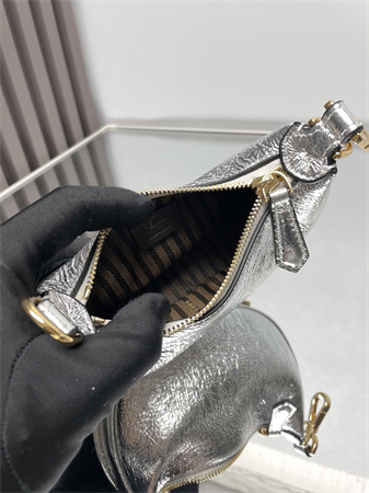 F**digraphy nano leather bag silver/gold