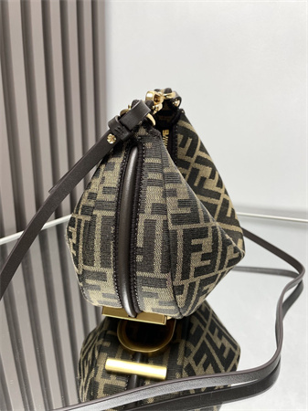F**digraphy mini brown ff jacquard fabric bag
