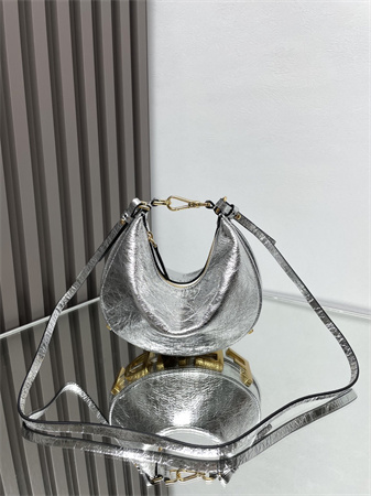 F**digraphy mini leather bag silver/gold