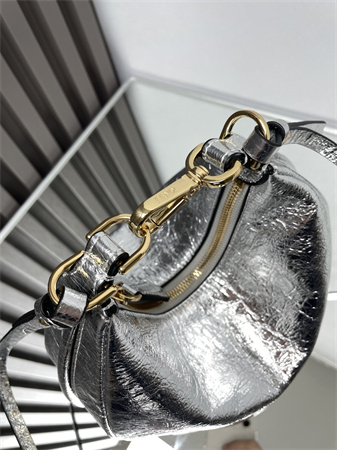 F**digraphy mini leather bag silver/gold