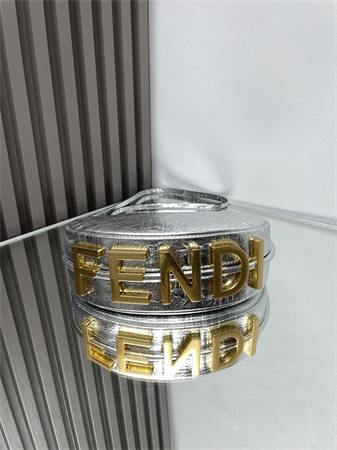 F**digraphy mini leather bag silver/gold