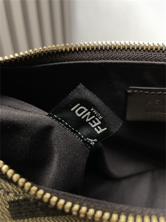 F**digraphy small brown ff jacquard fabric bag