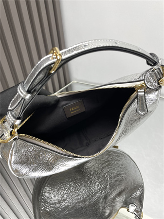 F**digraphy small leather bag silver/gold