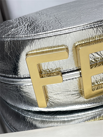 F**digraphy small leather bag silver/gold
