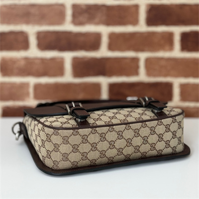 Gu.cci GG crossbody bag Beige and ebony Original GG canvas Brown Leather 794872