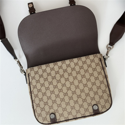 Gu.cci GG crossbody bag Beige and ebony Original GG canvas Brown Leather 794872