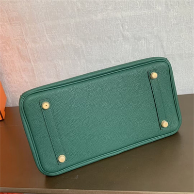 Bir.kin Bag TOGO Leather 25/30/35CM Gold/Silver Hardware In Malachite Color HS
