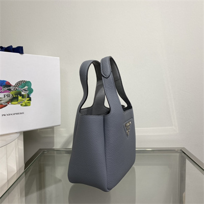 Pra*a leather mini bag grey blue 1ba349