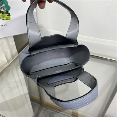 Pra*a leather mini bag grey blue 1ba349