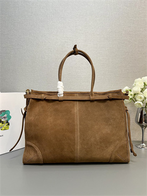 Pra*a large suede handbag brown 1ba439