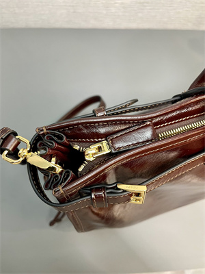 Pra*a large leather handbag burgundy 1ba439