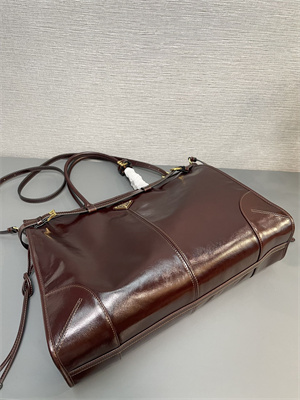 Pra*a large leather handbag burgundy 1ba439